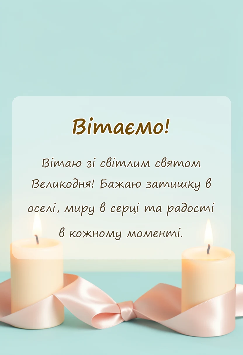 листівка з побажанням - привітання з великоднем своїми словами