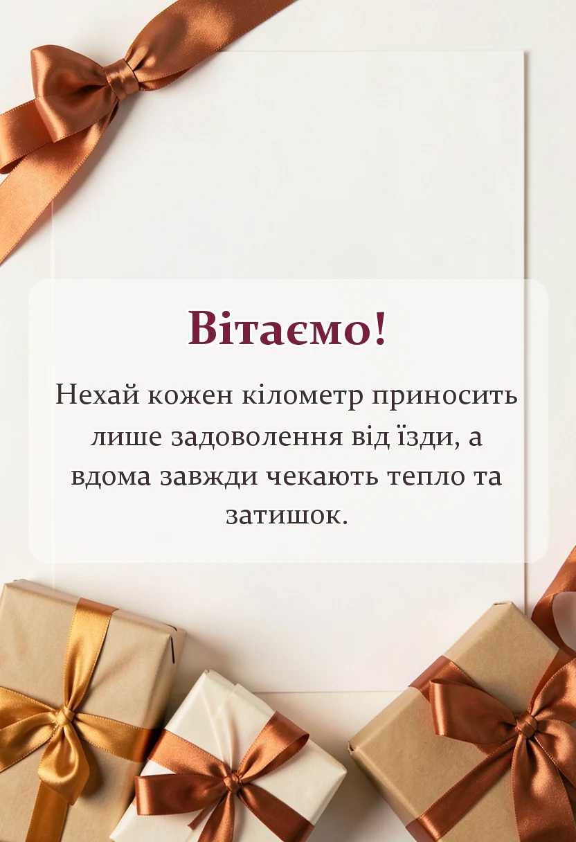 листівка з побажанням - привітання з днем водія своїми словами