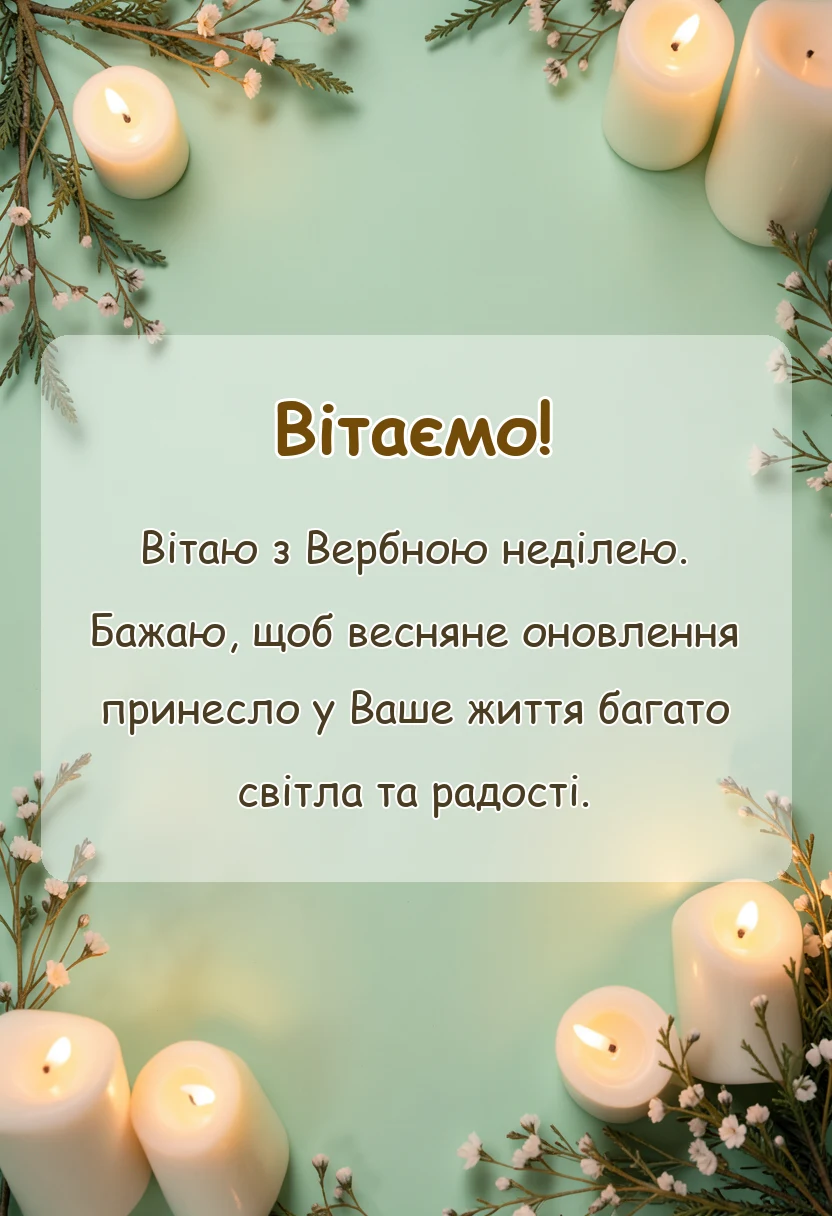 листівка з побажанням - картинки з вербною неділею