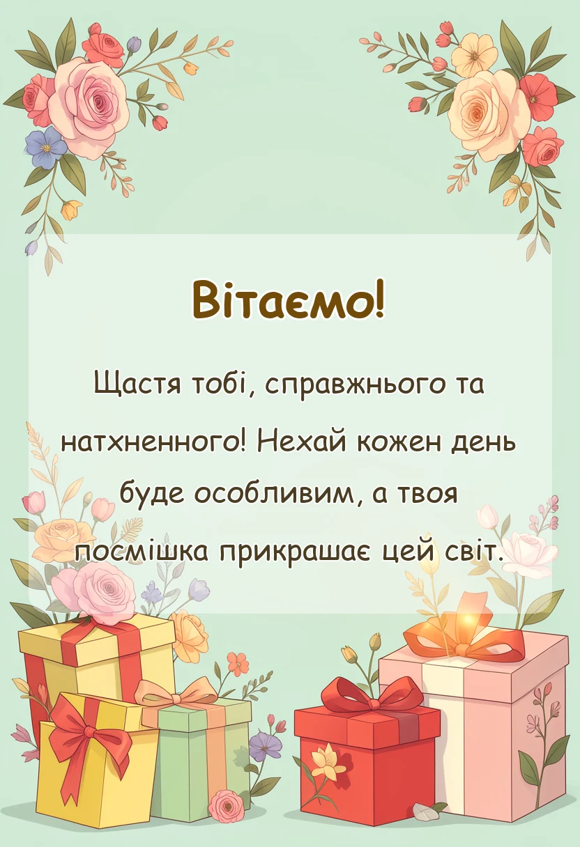 унікальна листівка - привітання з днем жіночого щастя в картинках і листівках