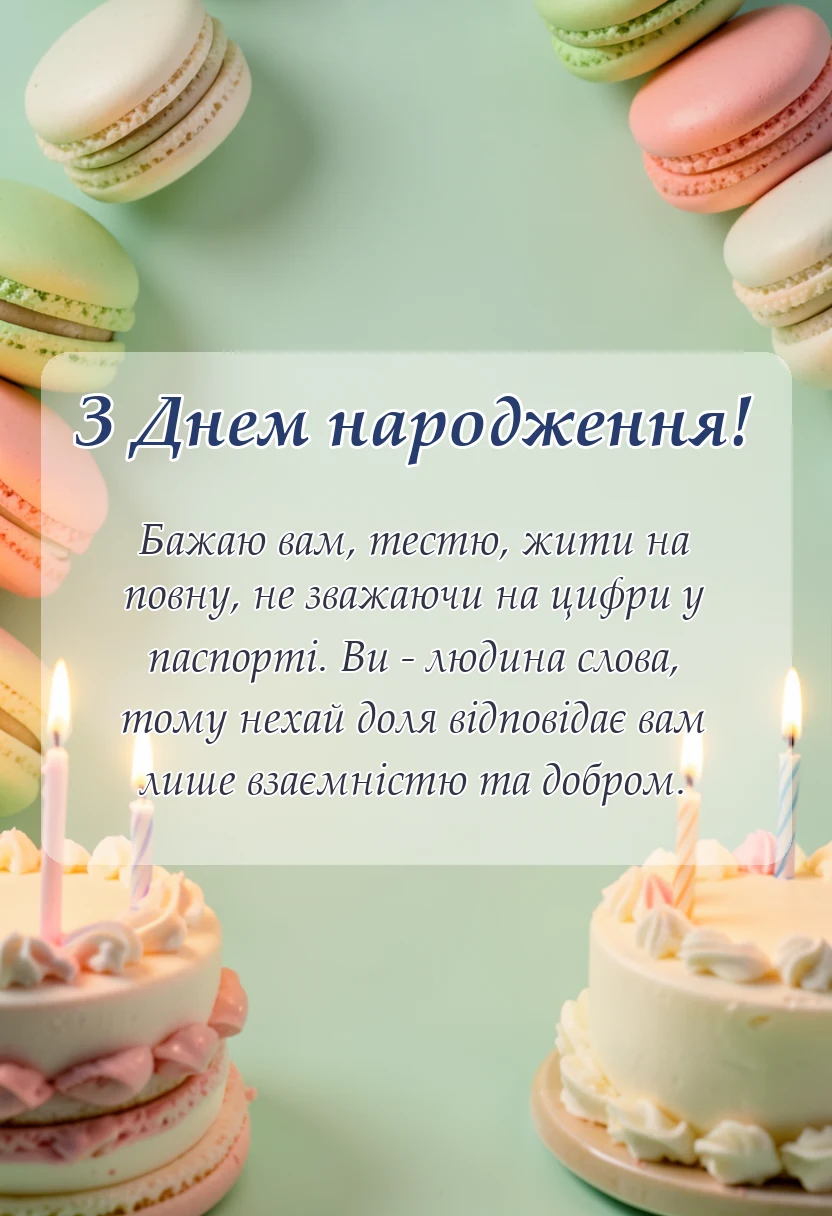 святкова картинка: привітання з днем народження тестя