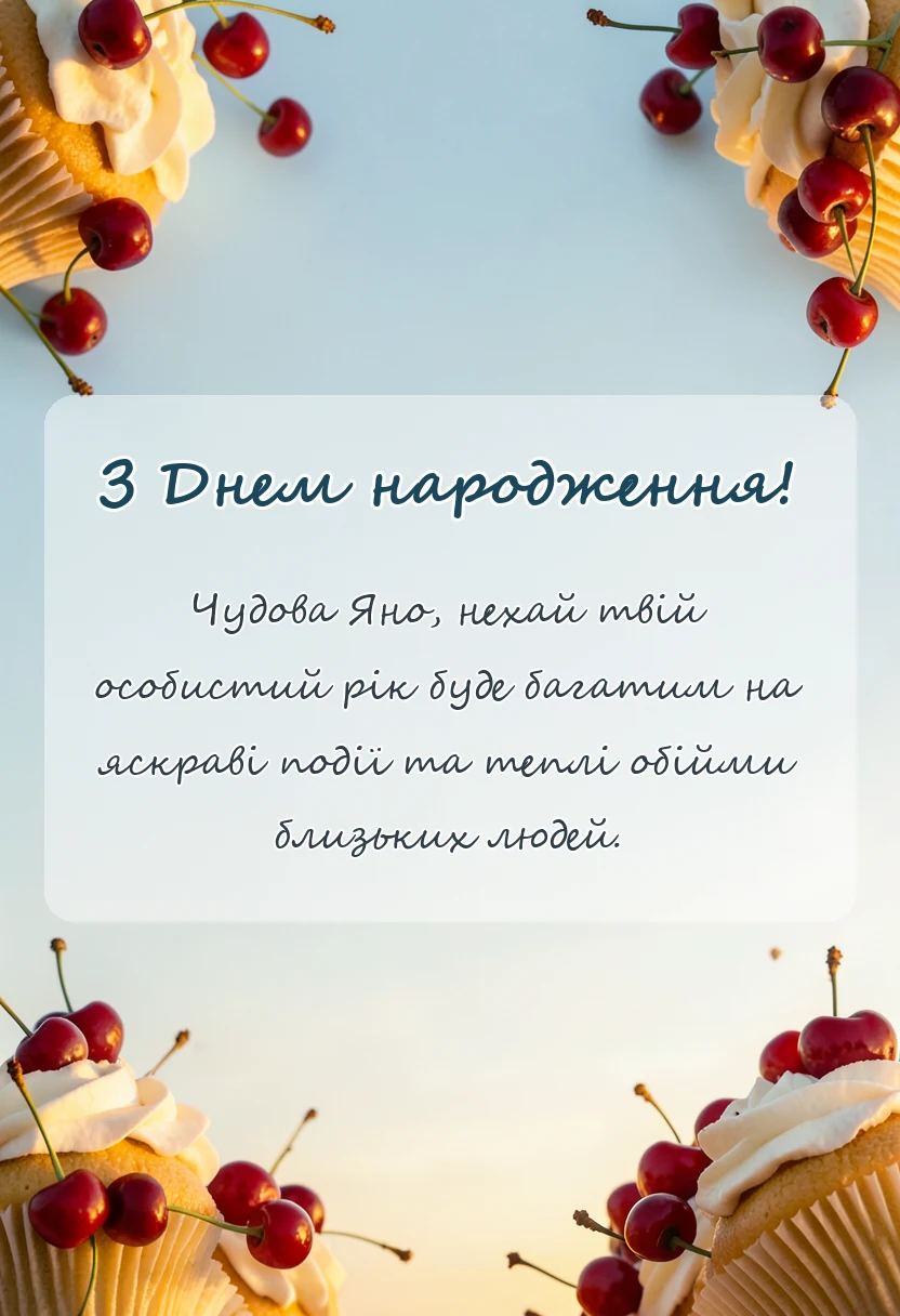 красива листівка: привітання з днем народження яна