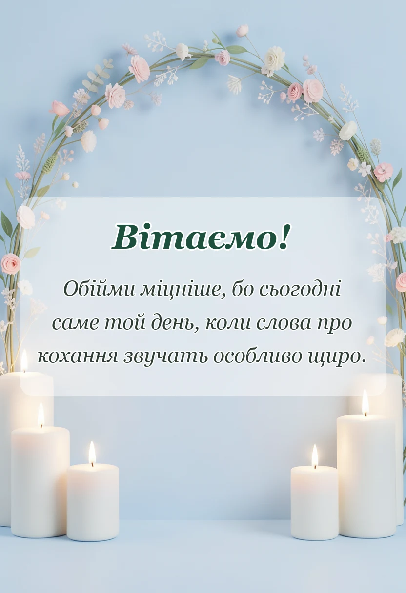 унікальна листівка - привітання з днем святого валентина