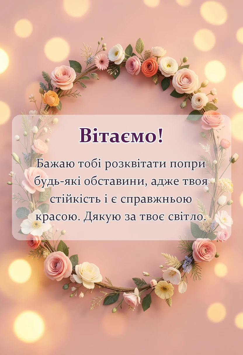 вітальна листівка - привітання з днем української жінки