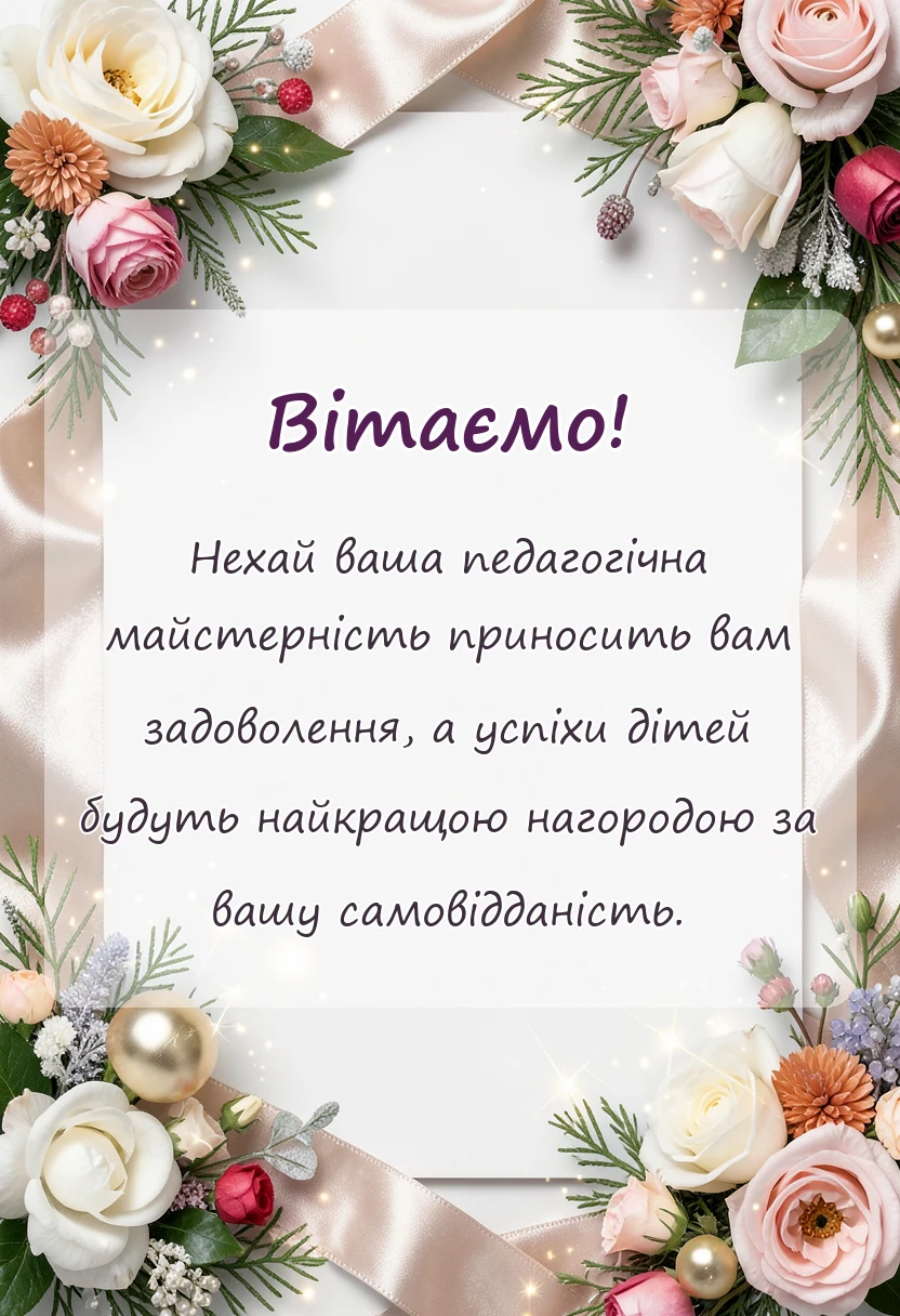 вітальна листівка - подяка вчителям від батьків