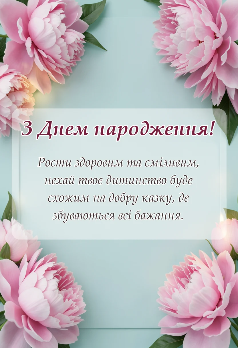 вітальна листівка - що бажають дітям на день народження