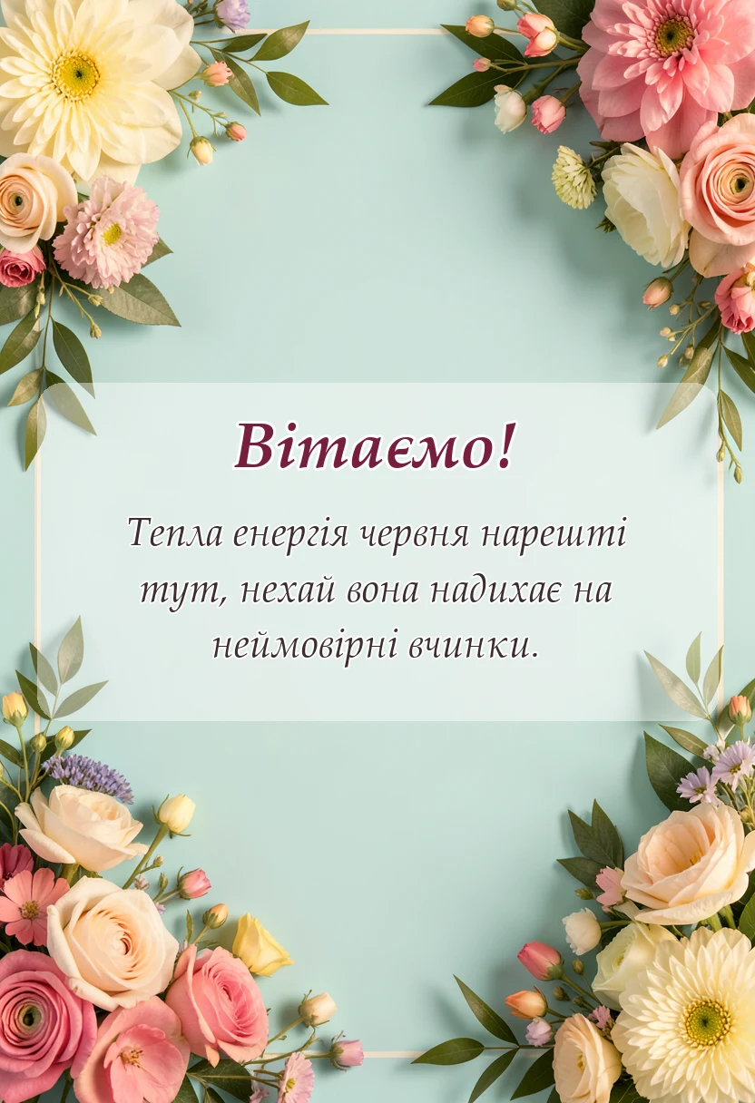 святкова картинка: привітання з першим днем літа картинки українською