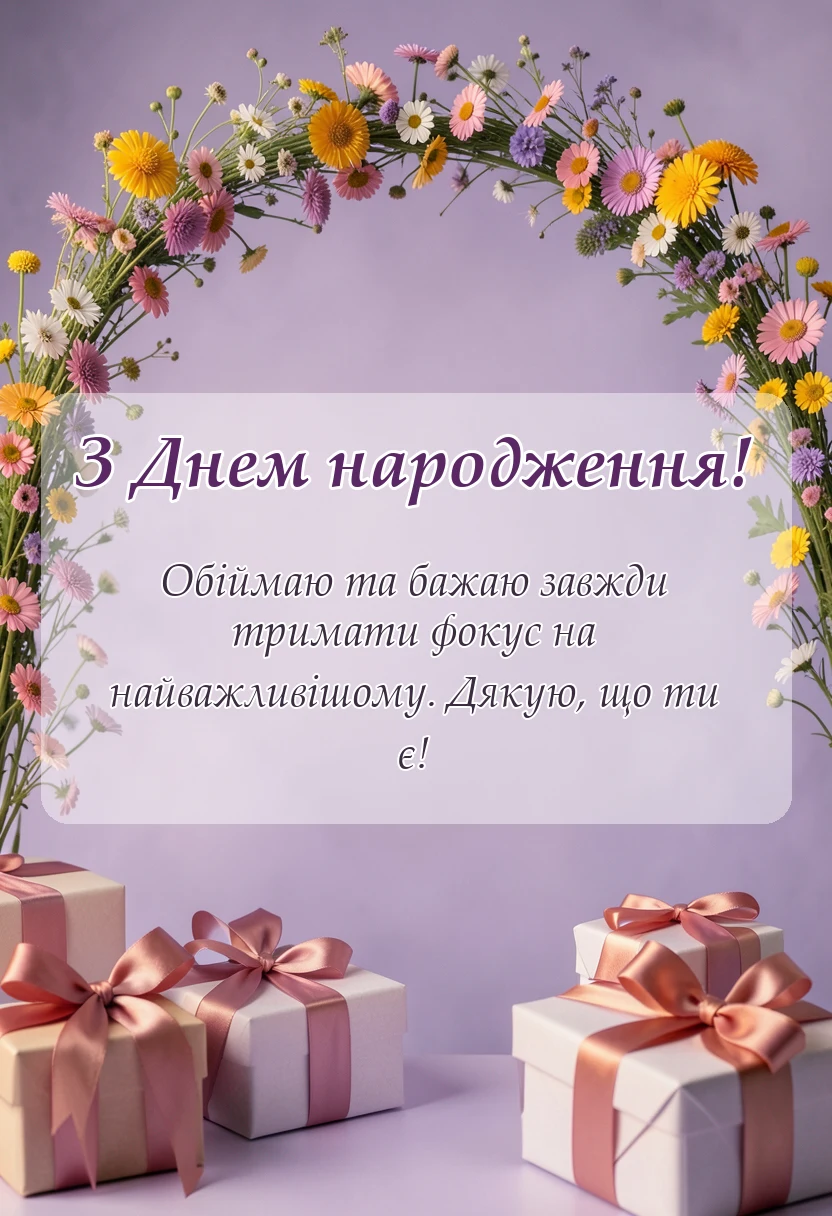 вітальна листівка - вітання з днем народження з картинками