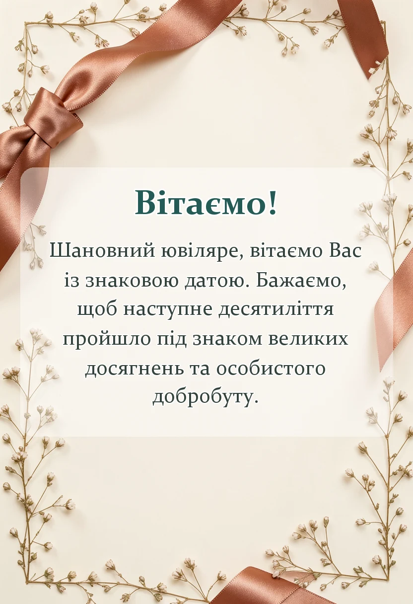 унікальна листівка - привітання з 40-річчям чоловікові
