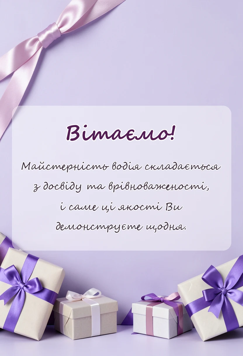 вітальна листівка - привітання з днем водія