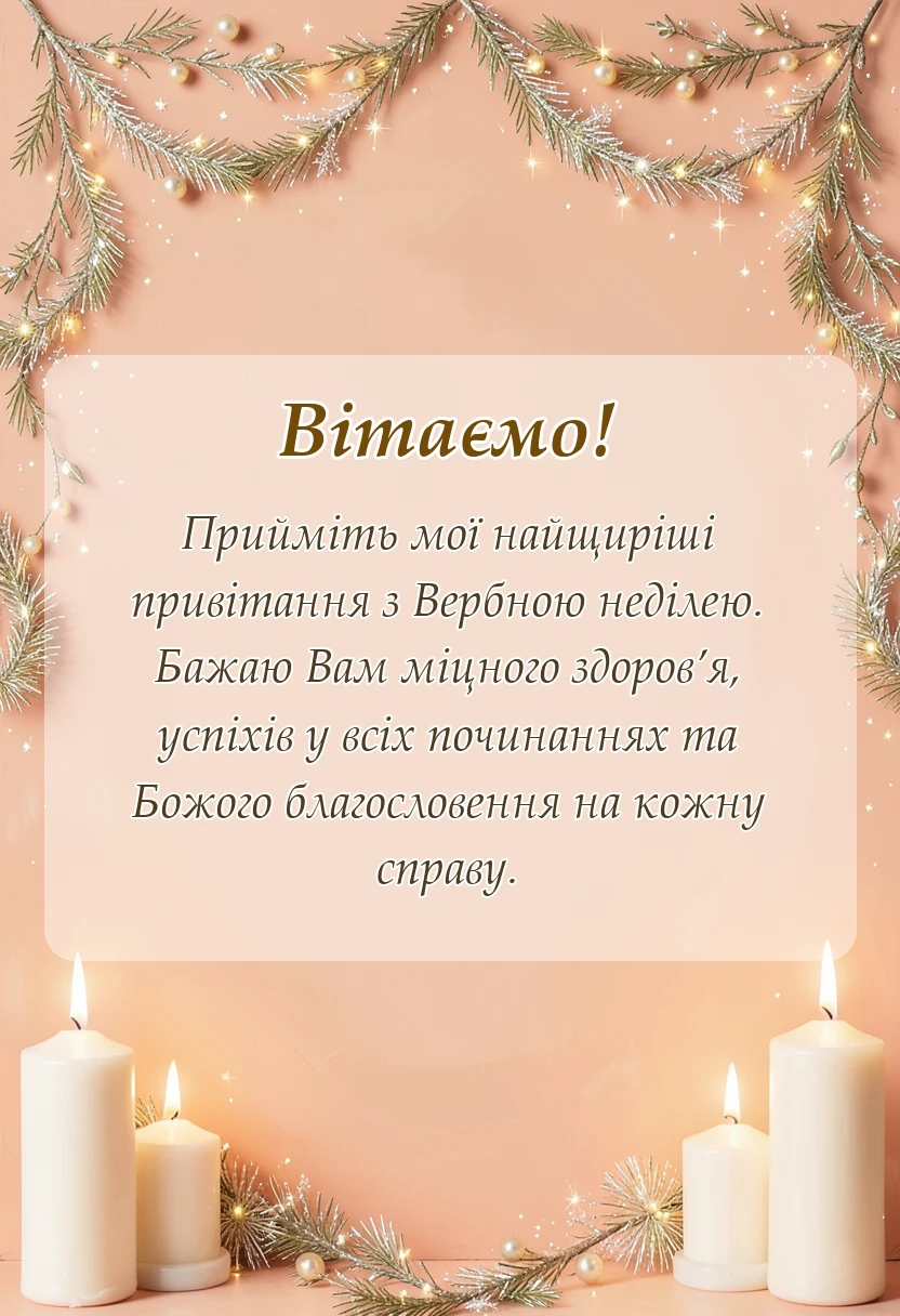 листівка з побажанням - картинки з вербною неділею
