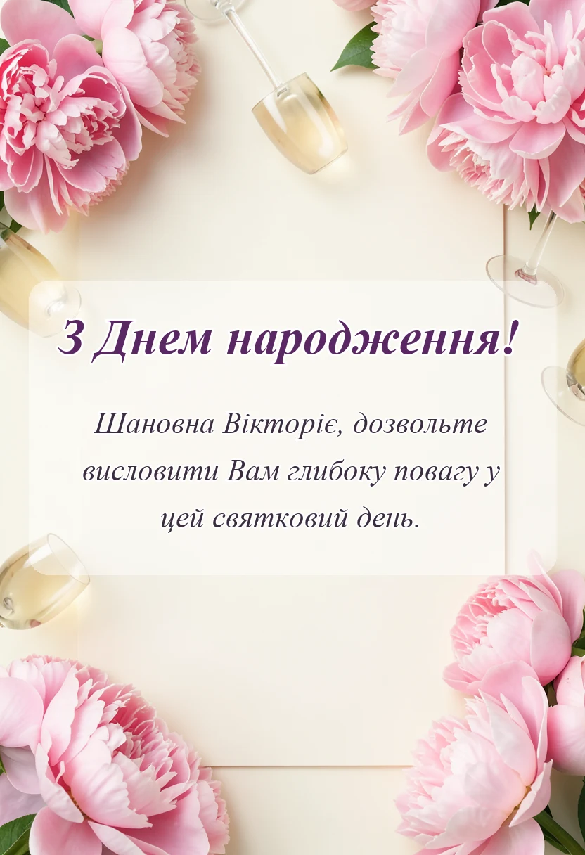 листівка з побажанням - привітання з днем народження віка