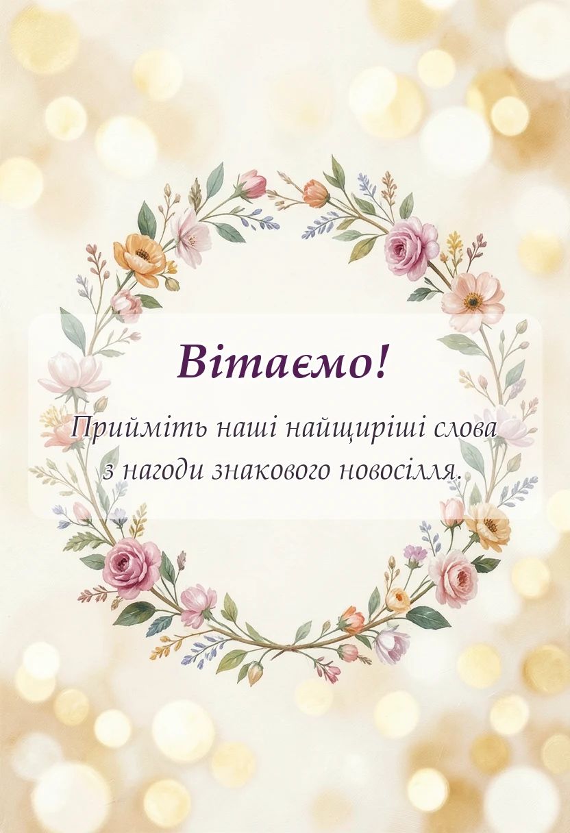 вітальна листівка - привітання з новосіллям
