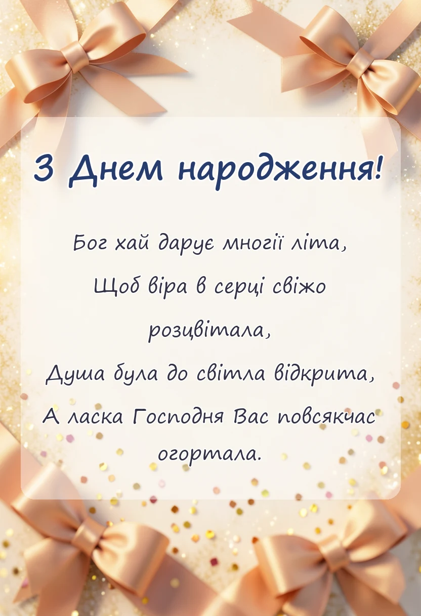 унікальна листівка - віршовані християнські привітання з днем народження