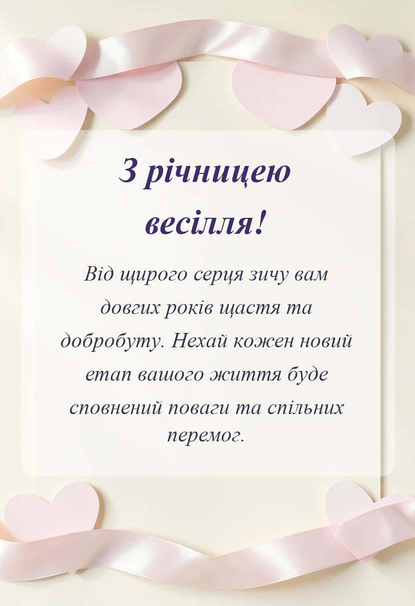 унікальна листівка - короткі привітання з річницею весілля