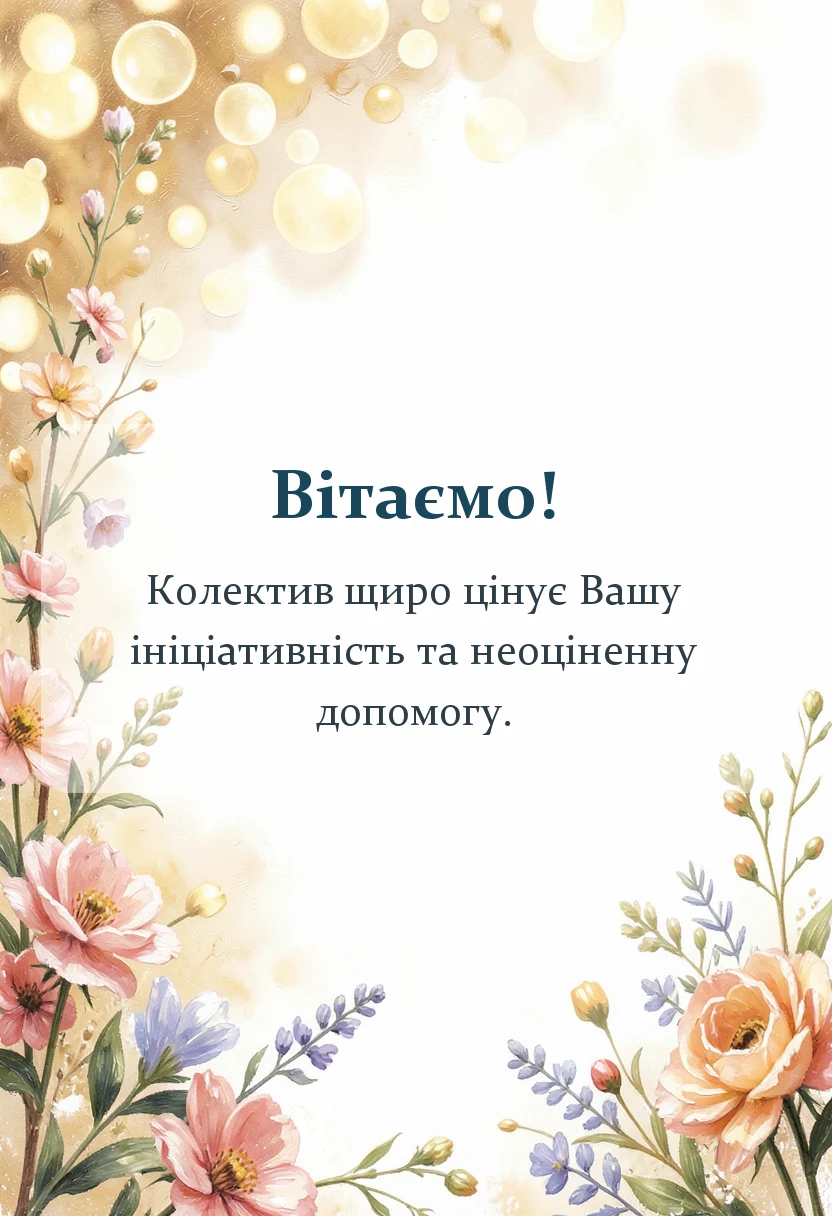 листівка з побажанням - короткі слова подяки