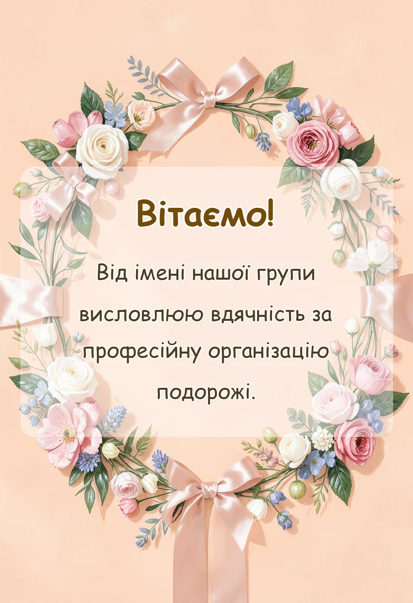 унікальна листівка - подяка за подорож