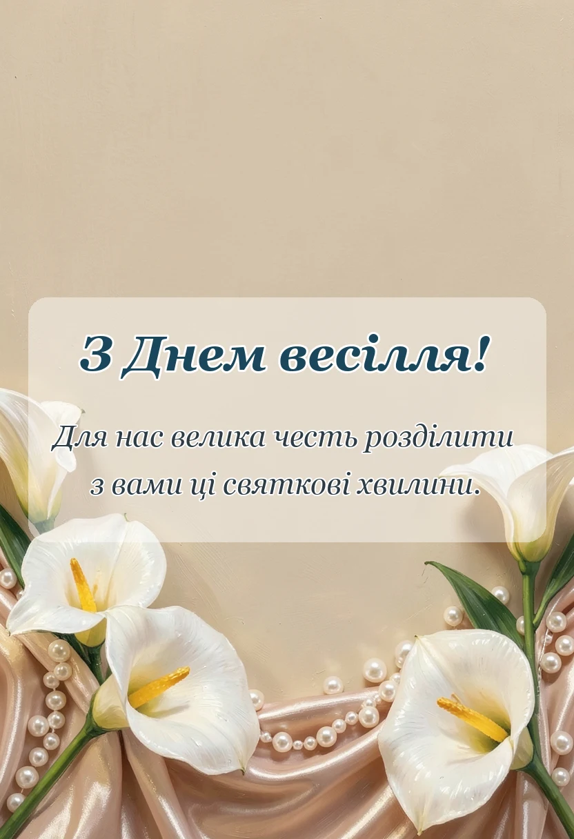 красива листівка: привітання з весіллям батькам