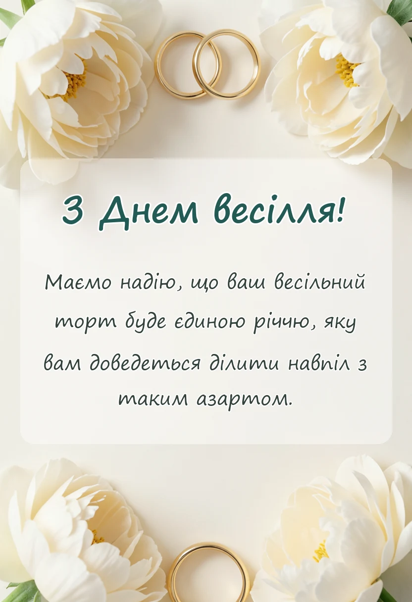 красива листівка: смішні привітання на весілля в прозі