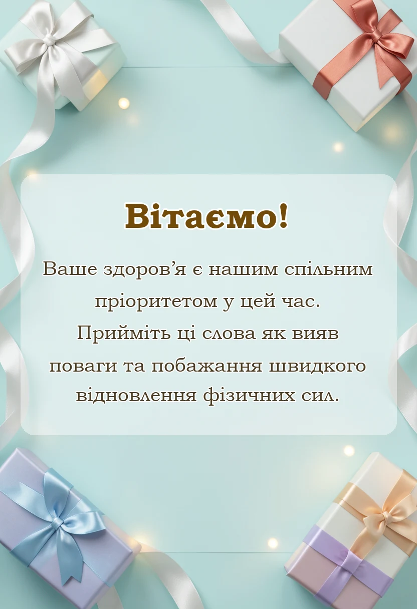 вітальна листівка - побажання швидкого одужання іншими словами