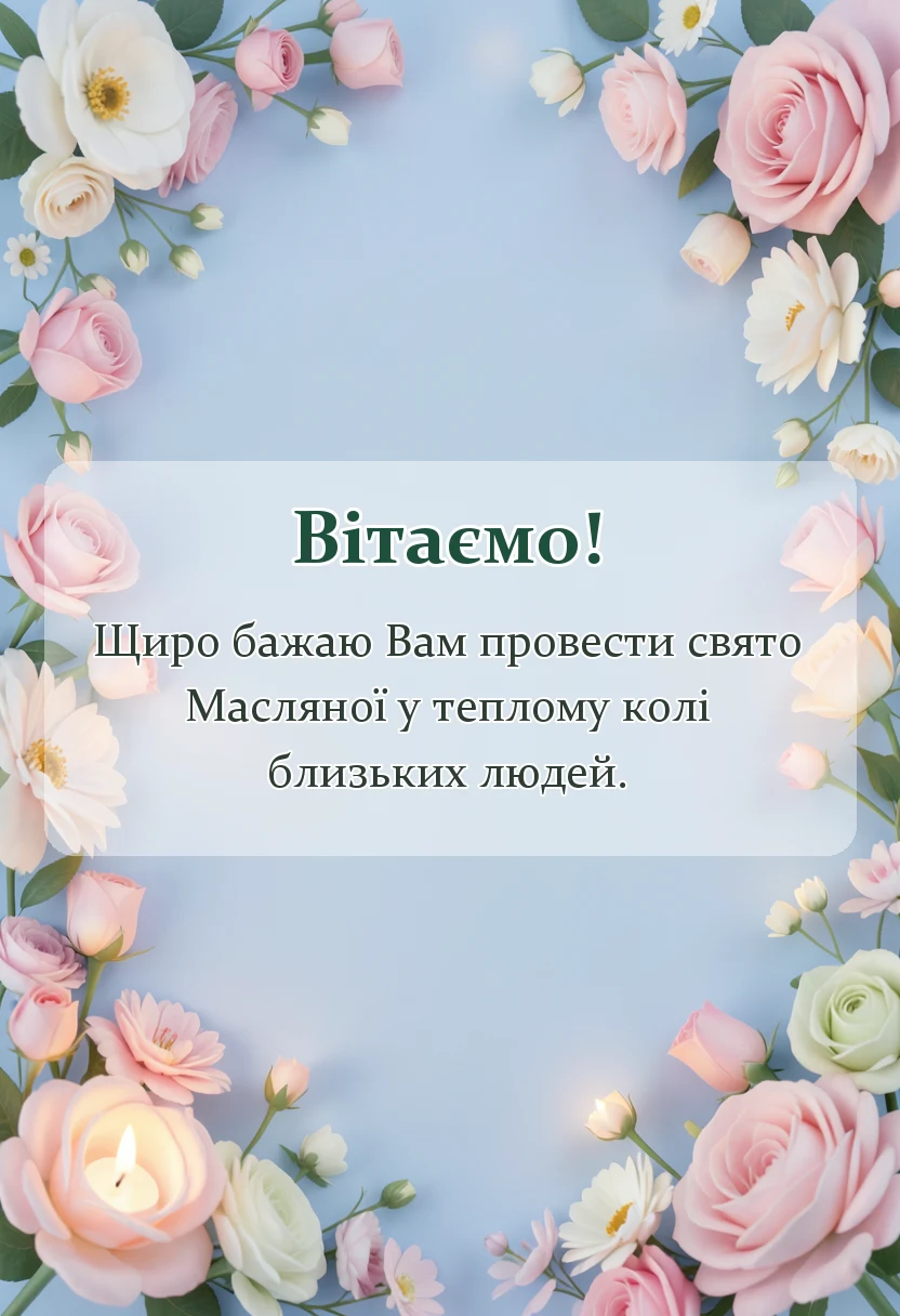 унікальна листівка - привітання з масляною українською