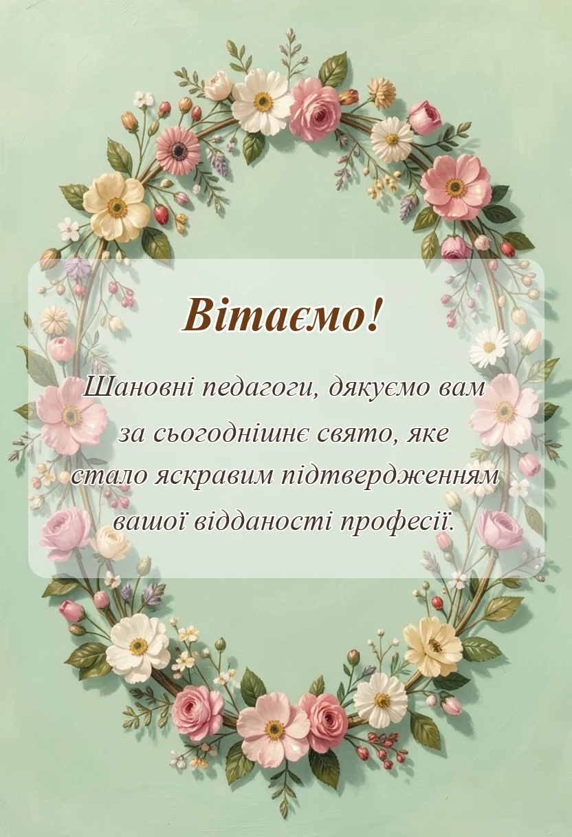унікальна листівка - подяка вихователям від батьків своїми словами за свято