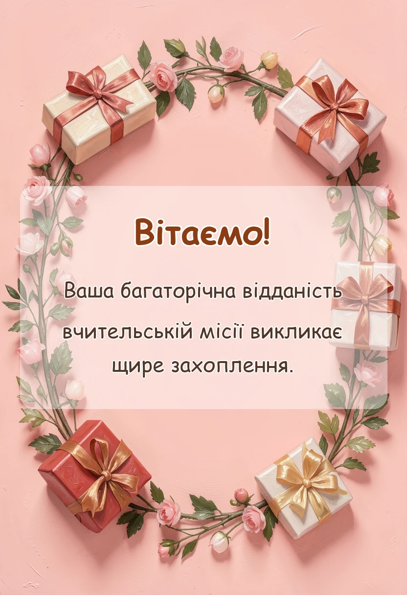 листівка з побажанням - подяка вчителям
