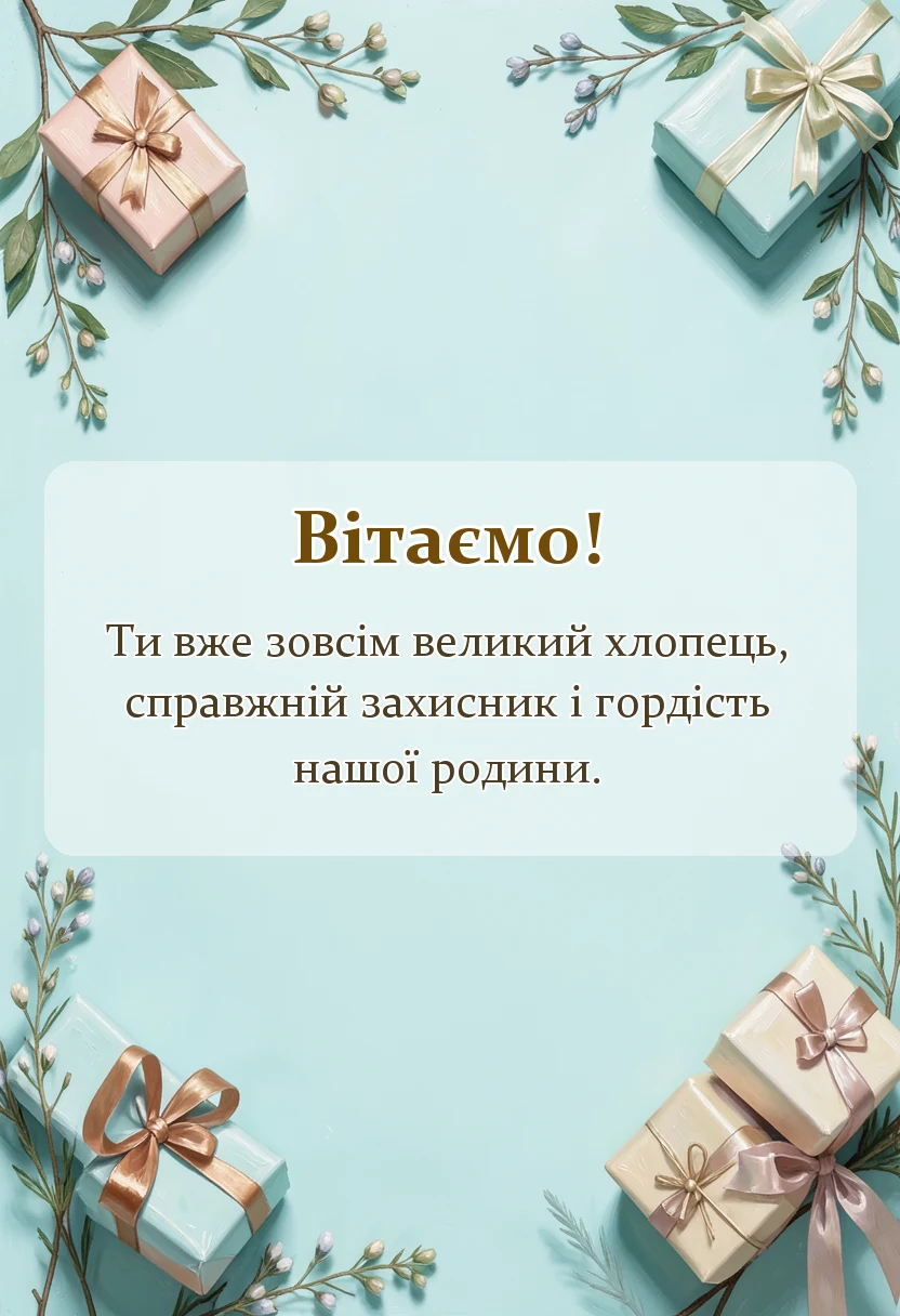 красива листівка: привітання з днем народження 9 років хлопчику