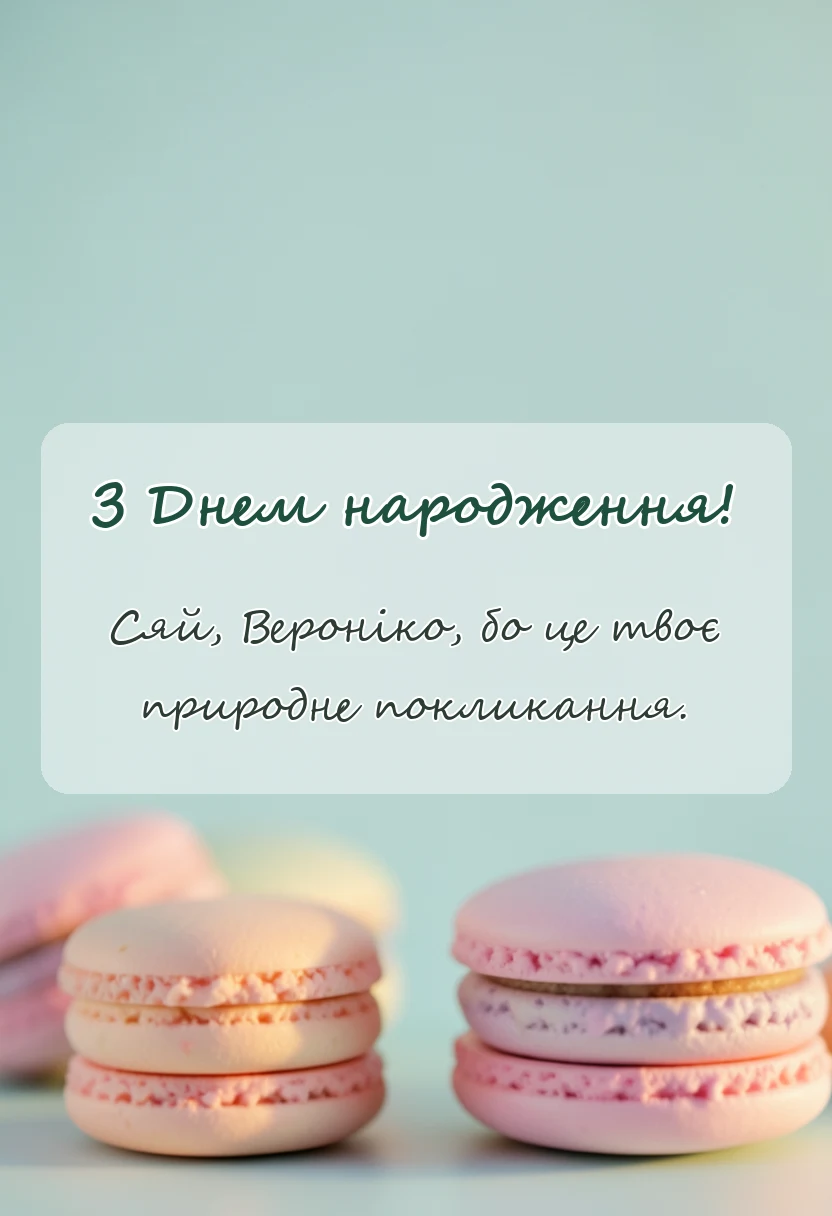 вітальна листівка - привітання з днем народження вероніці