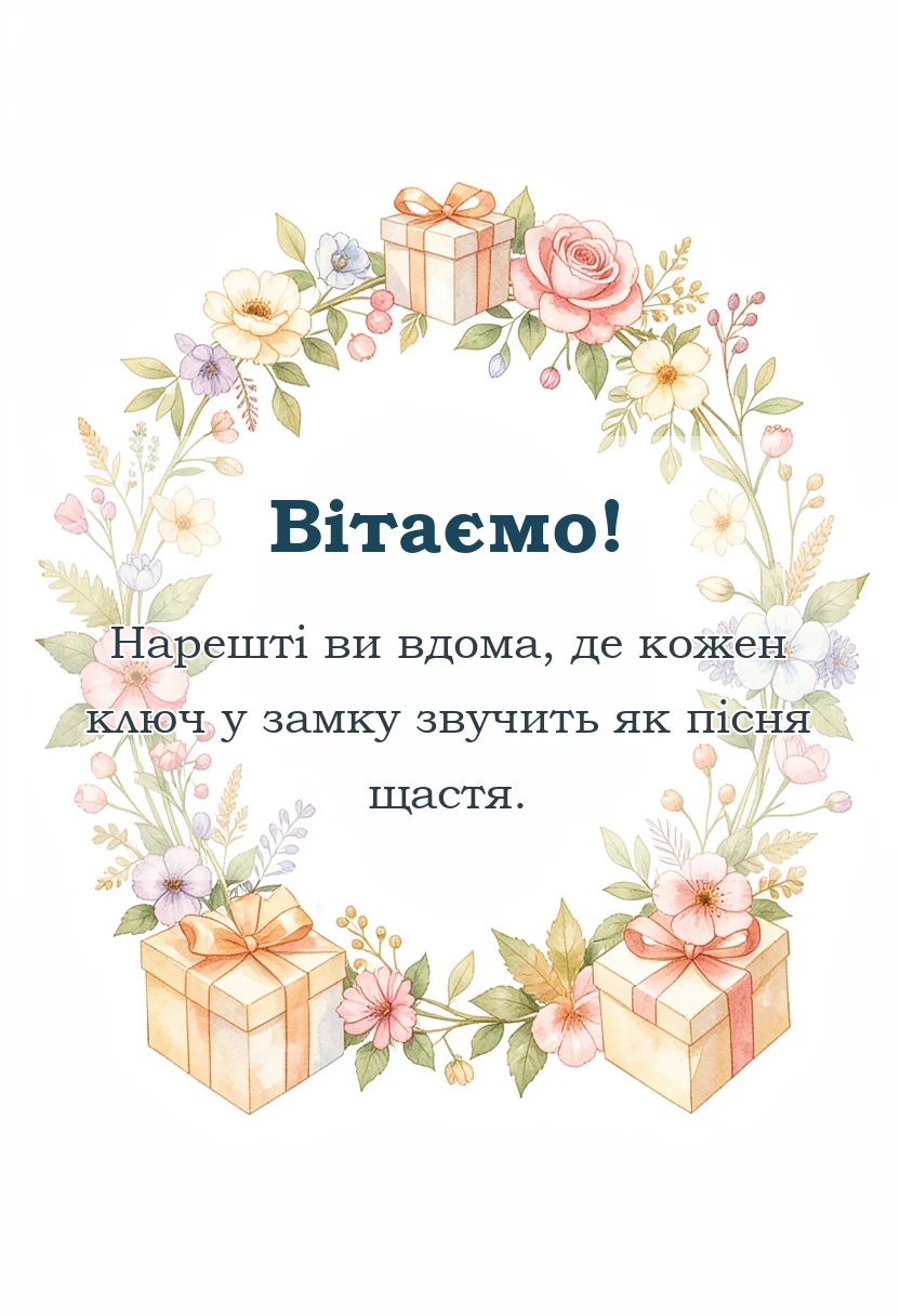 унікальна листівка - привітання з новосіллям