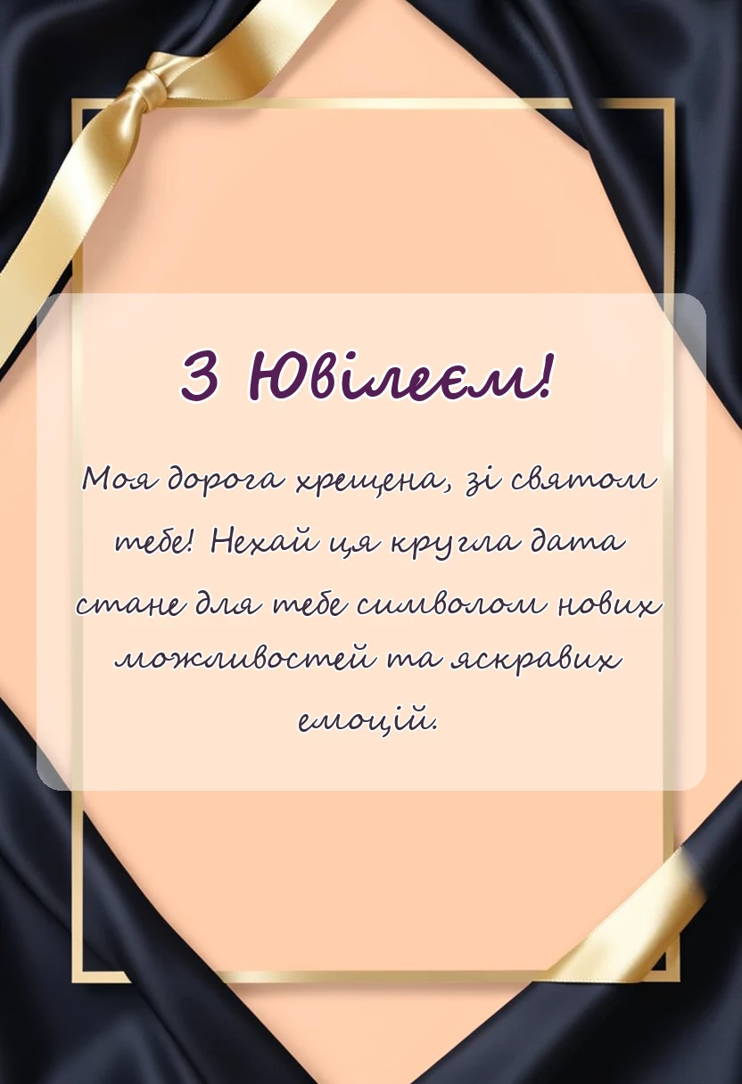 унікальна листівка - привітання з ювілеєм хрещеній