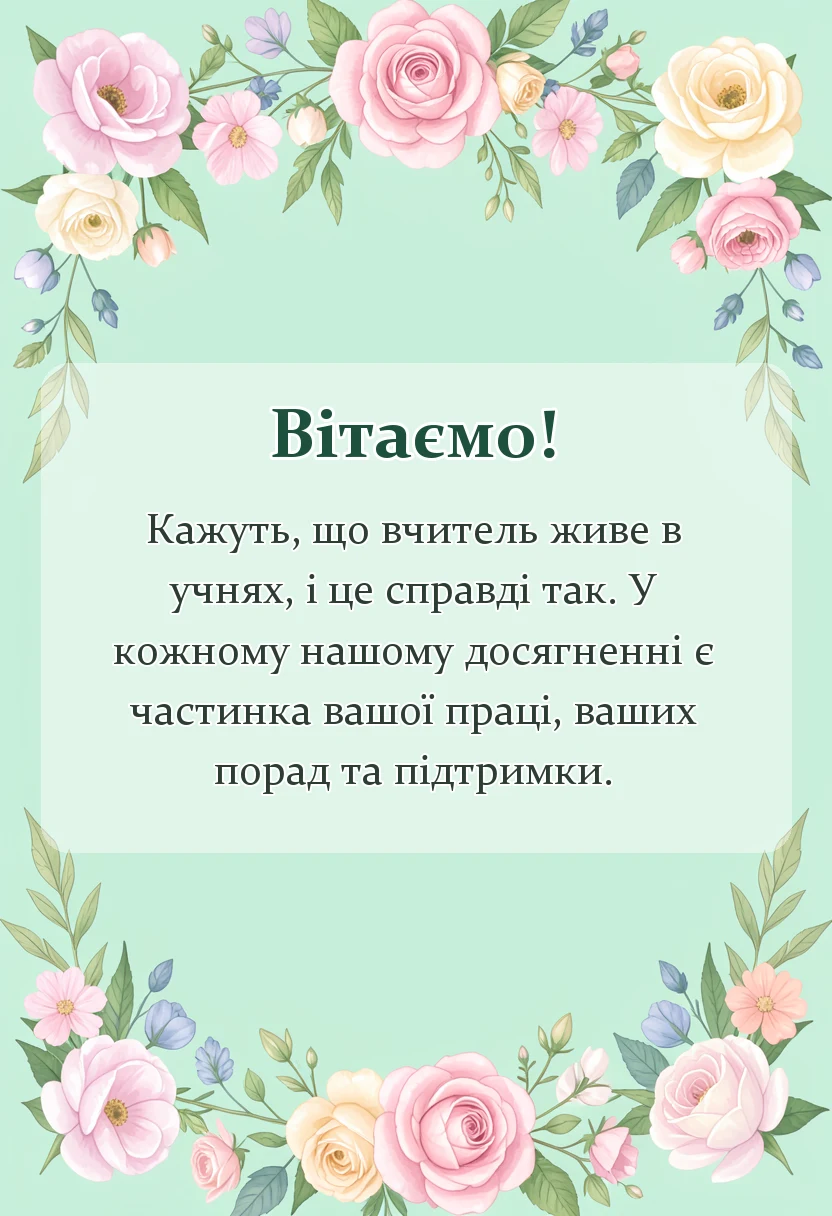 красива листівка: подяка вчителям