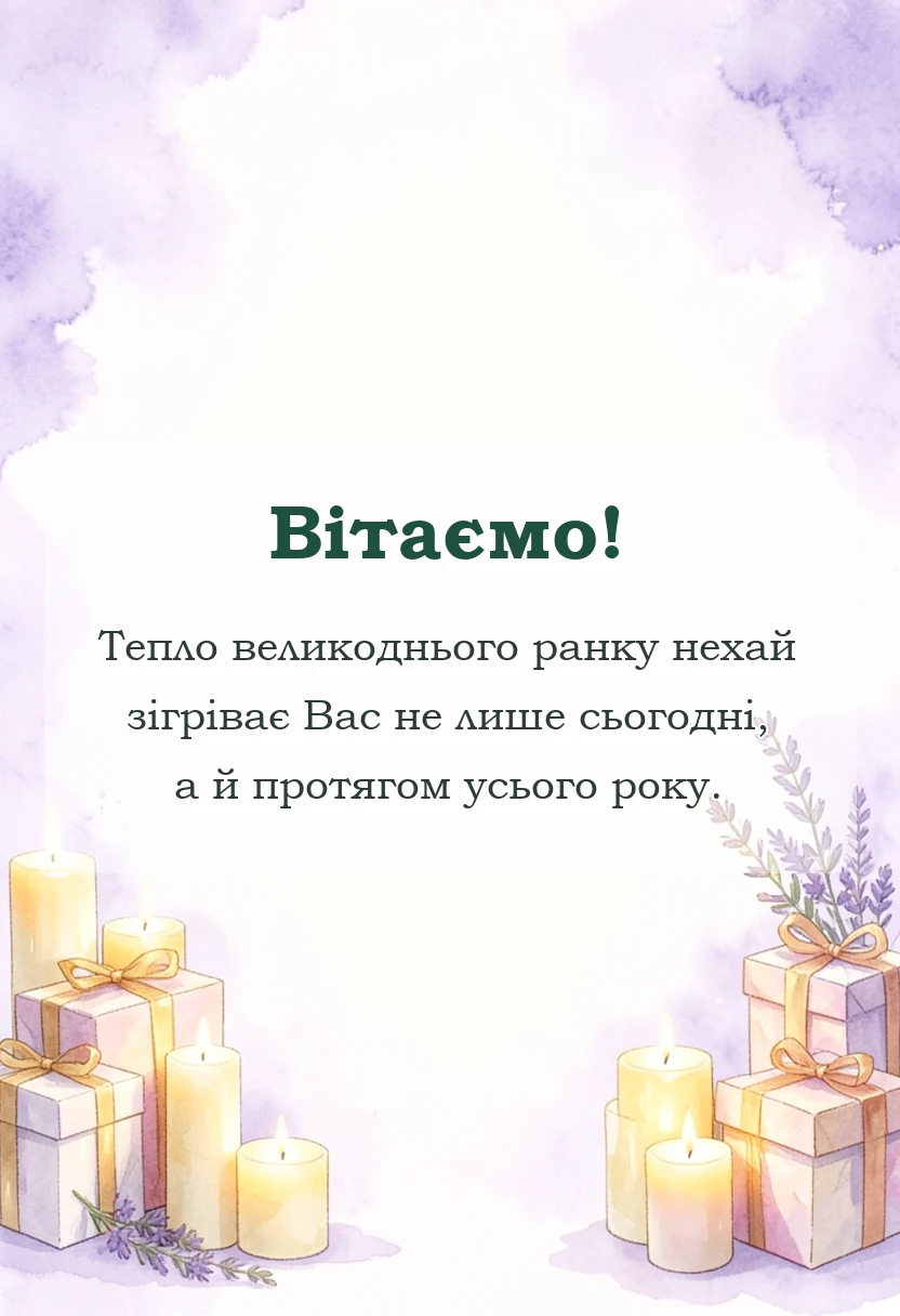 унікальна листівка - привітання з великоднем католиків