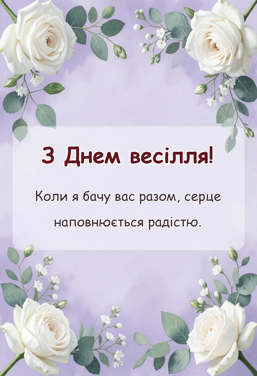 святкова картинка: привітання з весіллям батькам