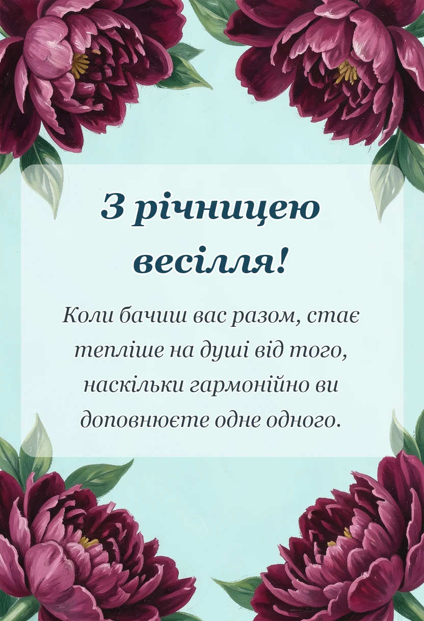 унікальна листівка - привітання з річницею весілля в прозі