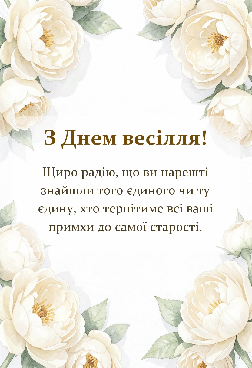 красива листівка: смішні привітання на весілля в прозі