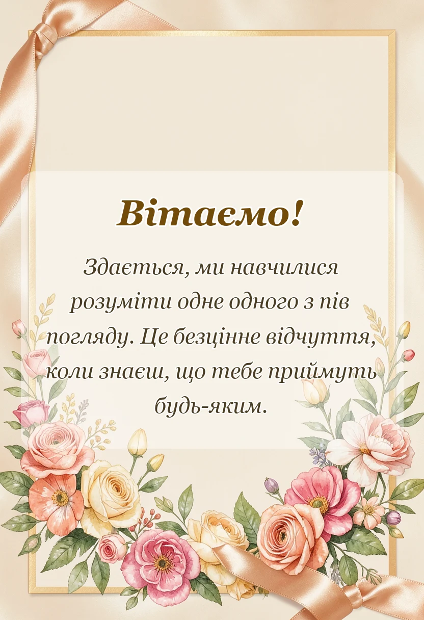 вітальна листівка - привітання для друзів українською мовою