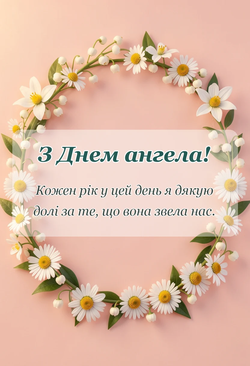 красива листівка: привітання з днем ангела чоловіку