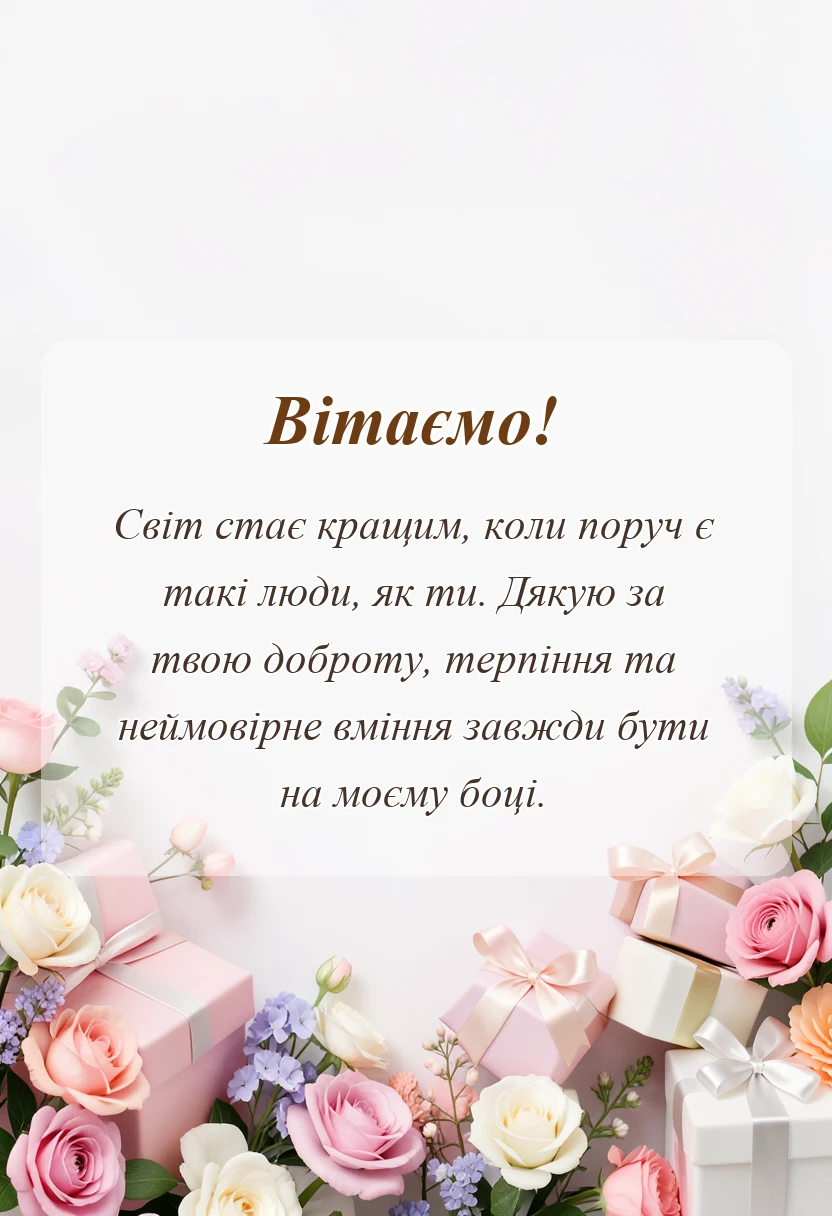 унікальна листівка - короткі слова подяки