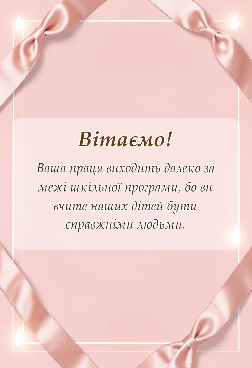 листівка з побажанням - подяка вчителям від батьків