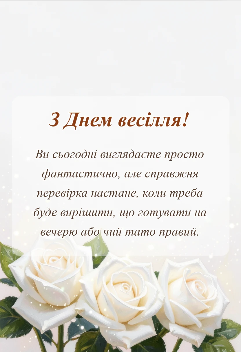 листівка з побажанням - смішні привітання на весілля в прозі