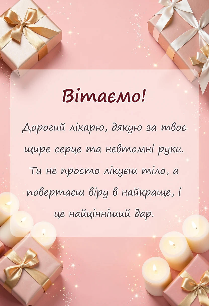 красива листівка: похвала лікарю своїми словами