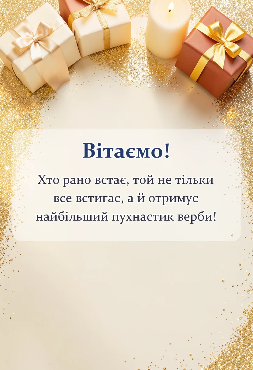 святкова картинка: привітання з вербною неділею