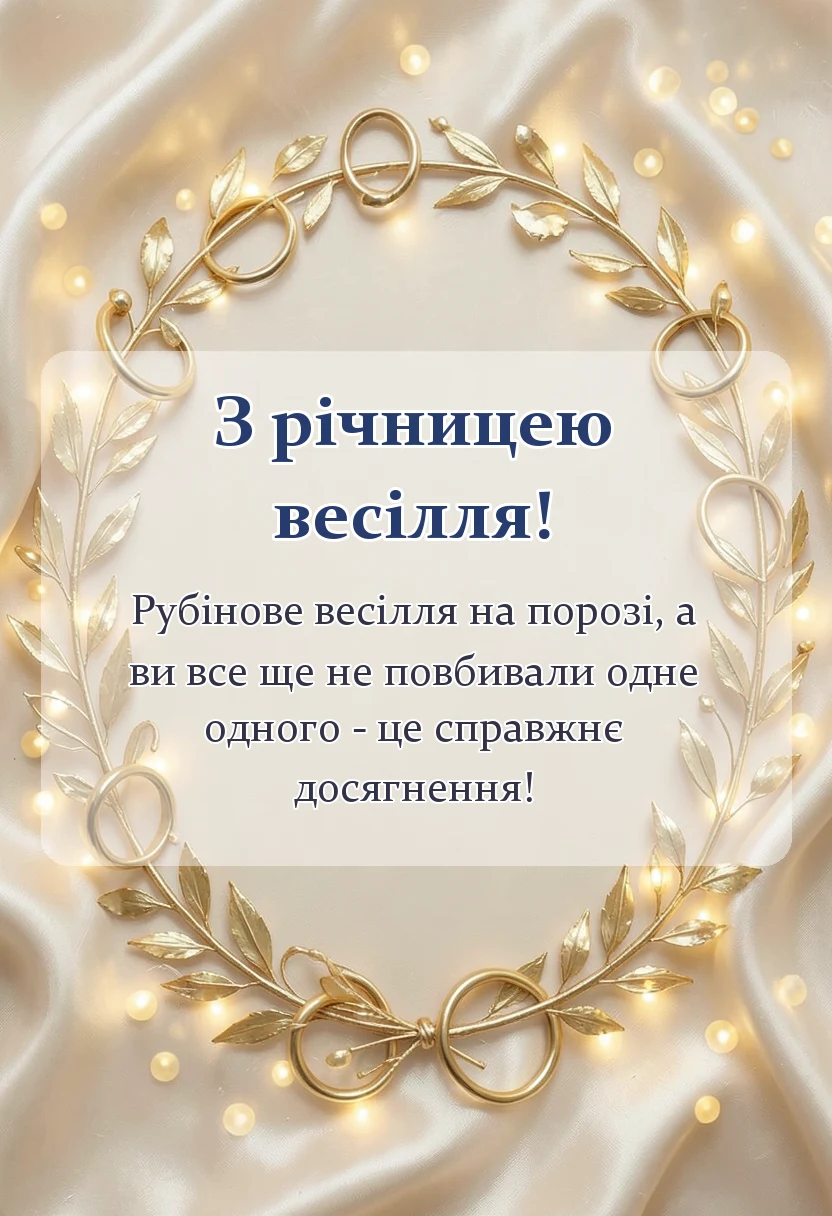 красива листівка: привітання з рубіновим весіллям картинки