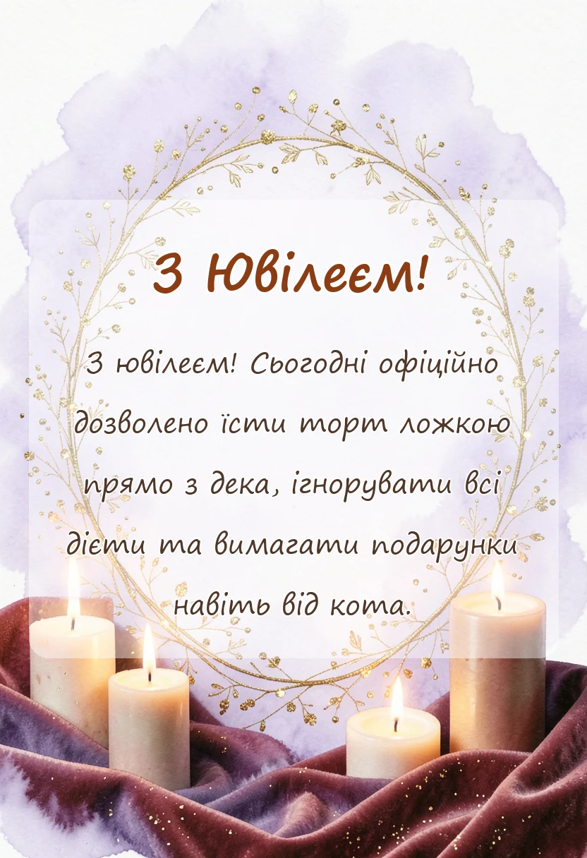 унікальна листівка - привітання з ювілеєм хрещеній