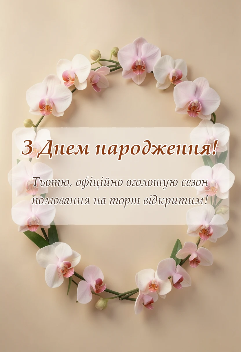 святкова картинка: відео привітання з днем народження тьоті