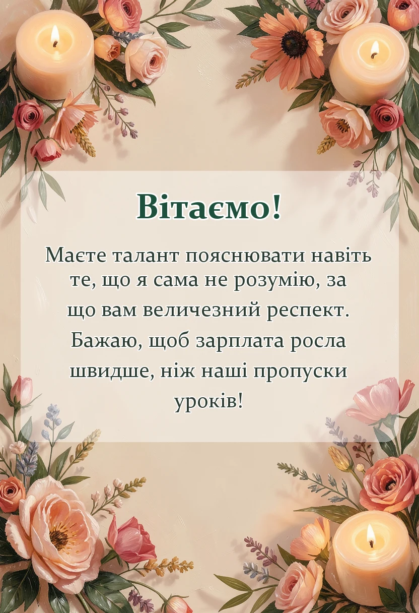 красива листівка: подяка вчителям
