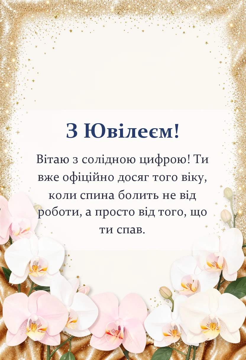 листівка з побажанням - оригінальне привітання з ювілеєм