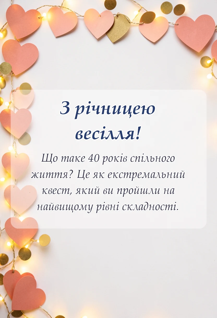 листівка з побажанням - привітання з рубіновим весіллям картинки