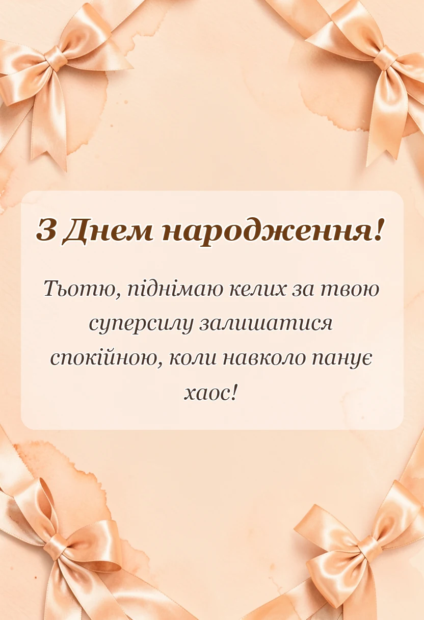 вітальна листівка - відео привітання з днем народження тьоті